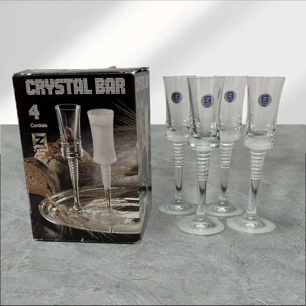 BRAND NEW IN BOX Zwiesel‎ Glas Germany Crystal Bar Set Of 4 Cordials